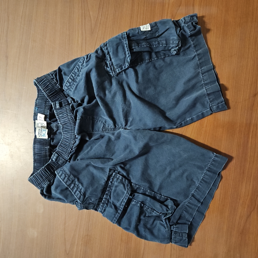 Boys Blue Cargo Shorts Size 7 (A-11)